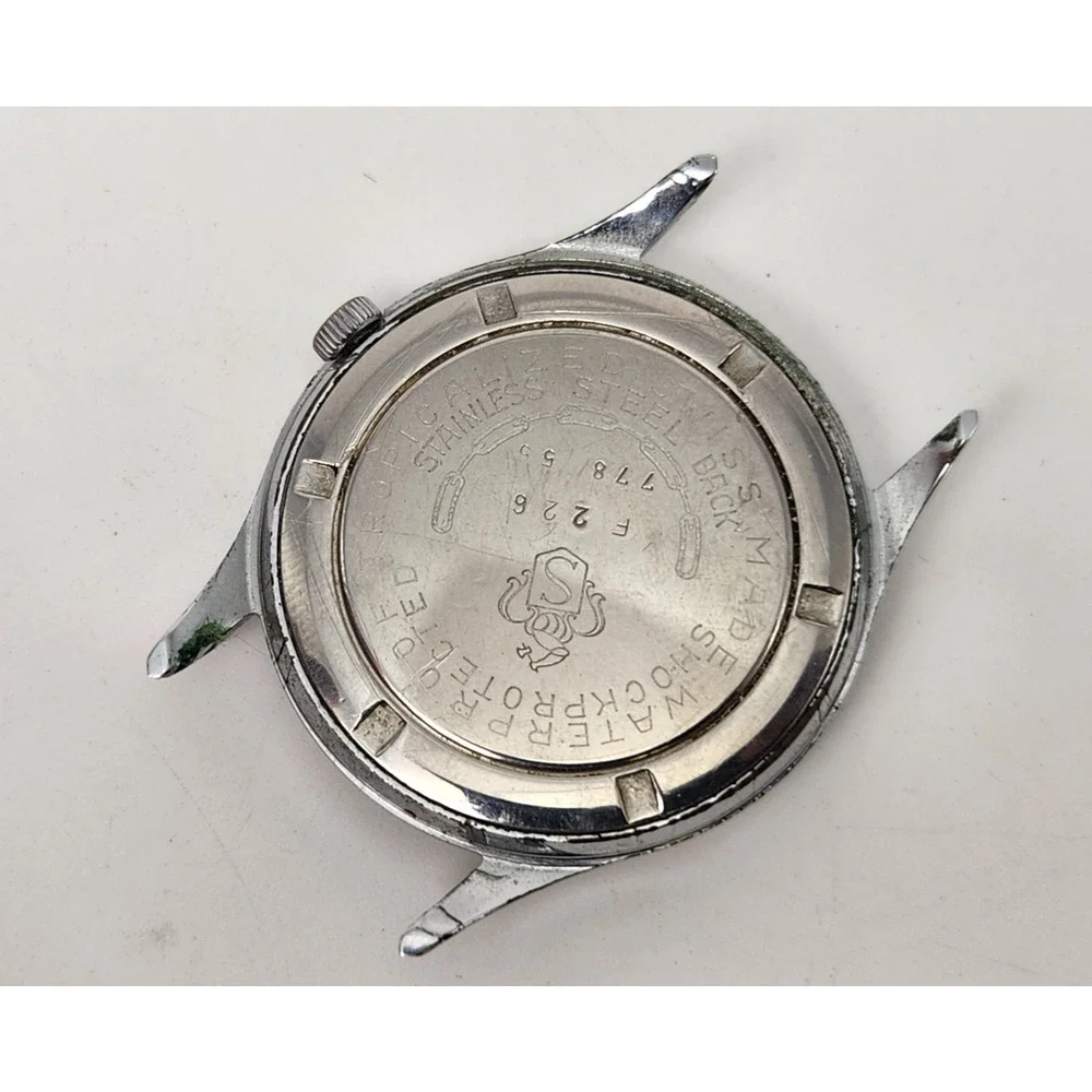 Vtg Sandoz Superthin 17 Jewels Guilloché Dial Waterproof - Runs, Needs Service
